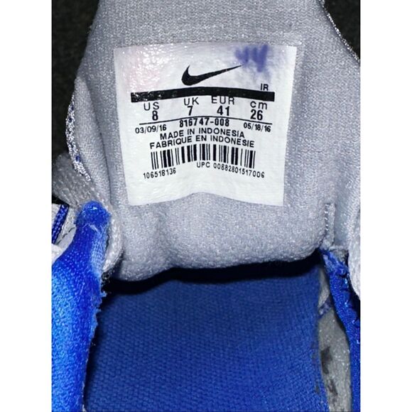 NWOT Men's Gray and Blue Athletic Shoes Size 8 - Picture 6 of 7